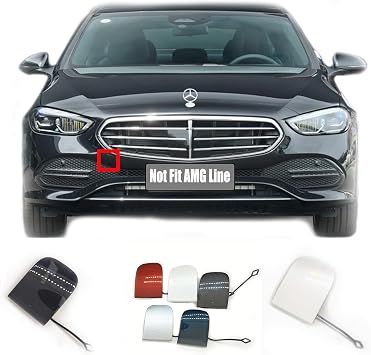 Front Tow Cover for 21-23 Mercedes Benz C Class W206 Fit C160 C180 C200 C250 C300 C350 C400 C450 2021 2022 2023 Bumper Hook Eye Cap Edition1
