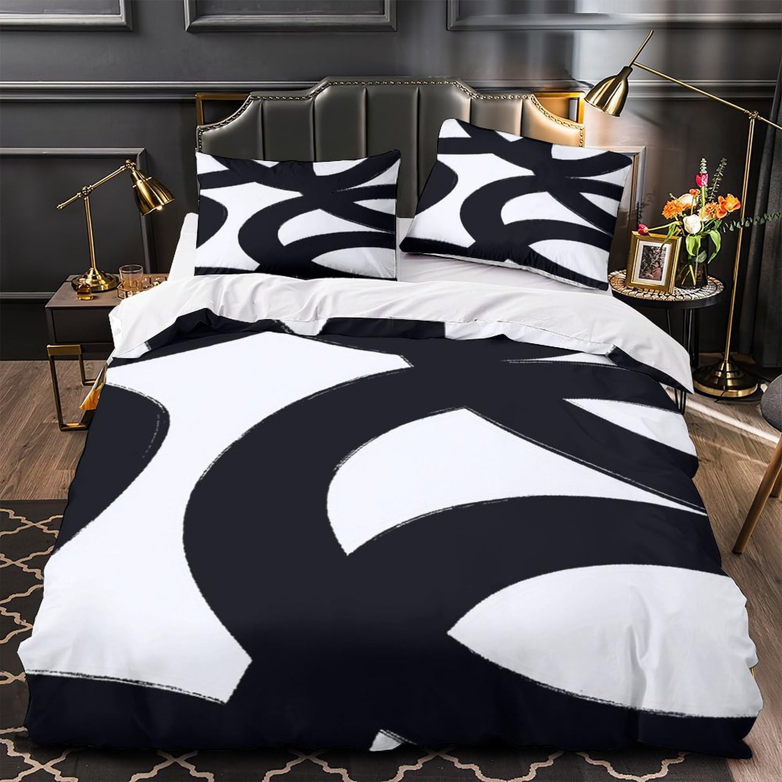 MMDASBVPE Abstract Lines Duvet Cover 3D Design Printed Anti-allergic 3 Pieces Bedding Set Zipper Comforter Cover Hotel Quality Breathable for Adults Kids Women Teens Youth King（220x240cm）