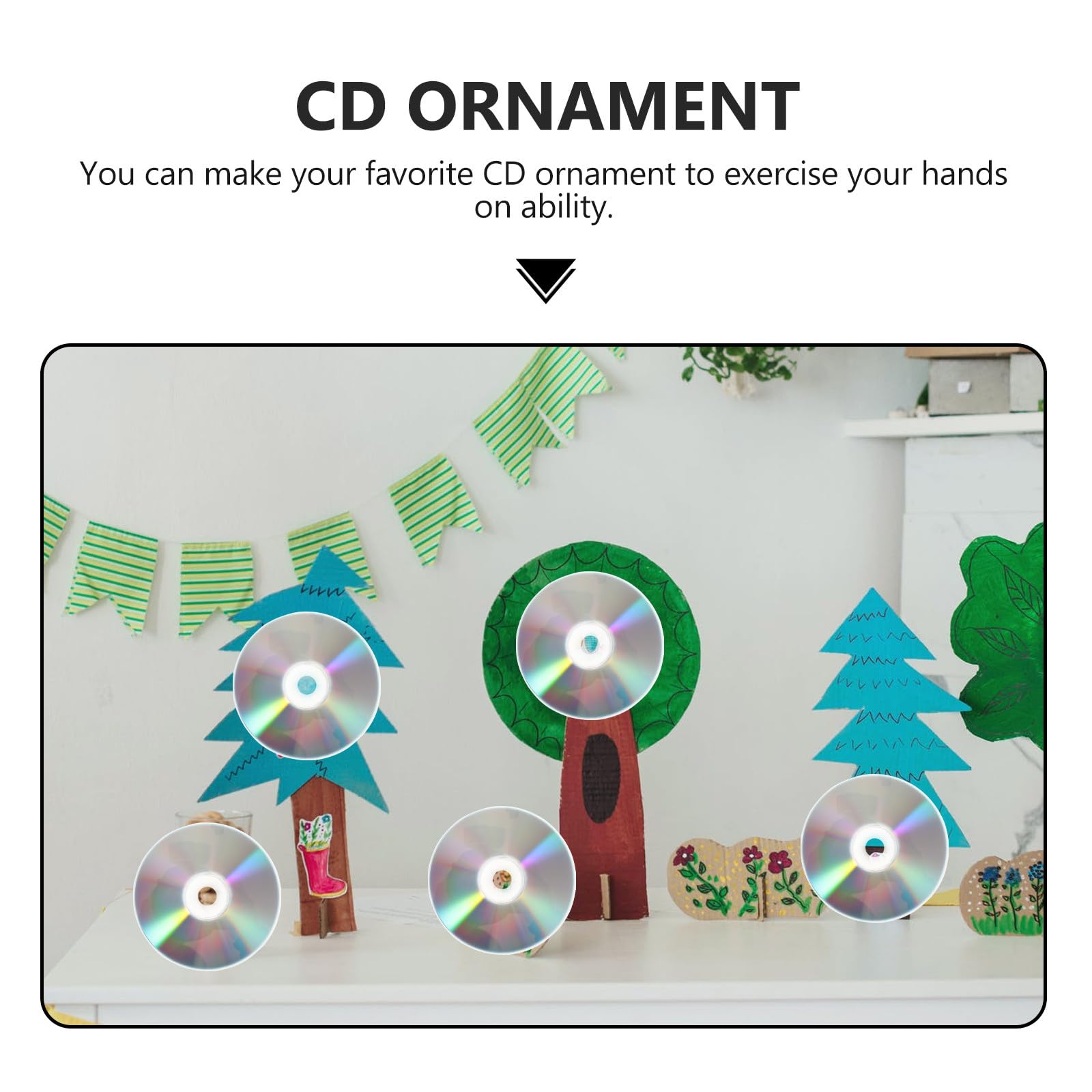 Alipis 50 Disques CD Décoratifs DIY Double Face Réfléchissante Plastique Bords Lisses