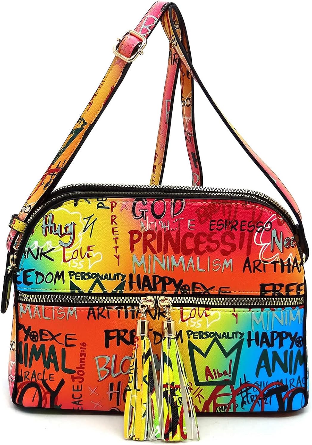 Miniatura 3 de Bolso cruzado con cremallera y fleco, multigraffiti para latas de aerosol, bolsa de graffiti para graffiti