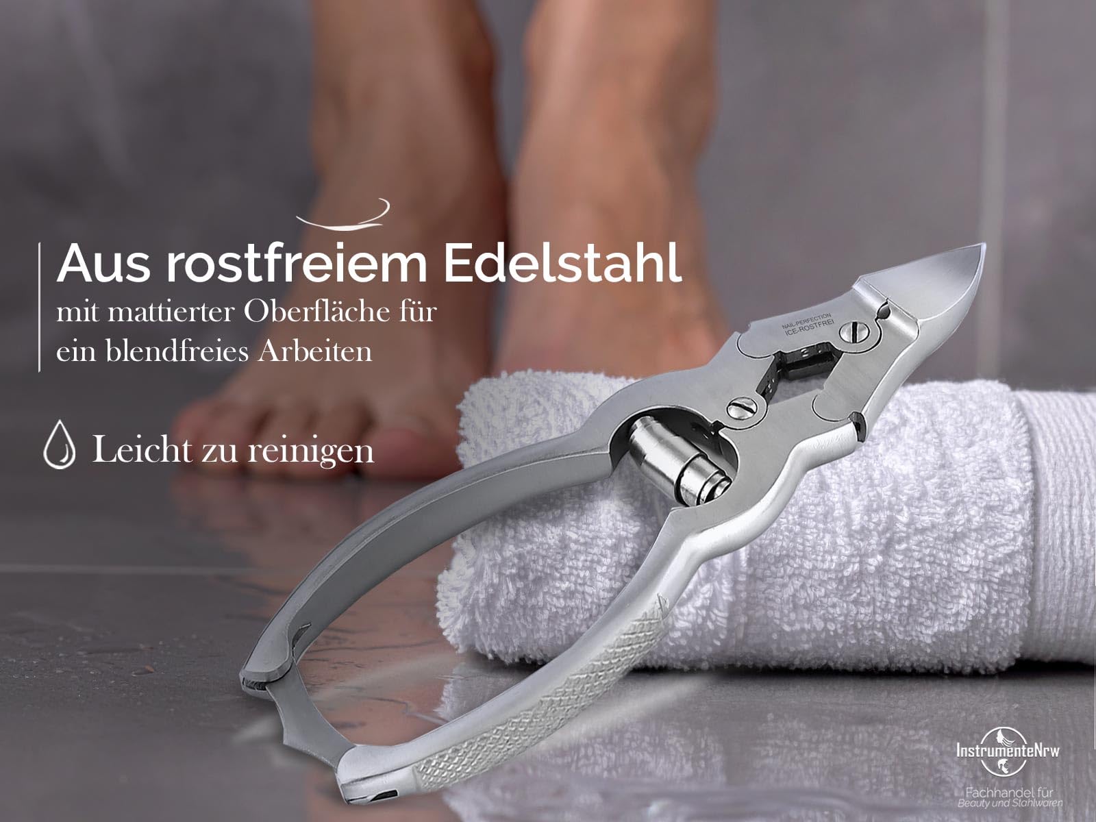 Nagelzange für dicke Fußnägel Profi Fußpflege Zange mit 2-facher Übersetzung aus Edelstahl 16 cm - Nagelschere mit scharfer Schnittfläche