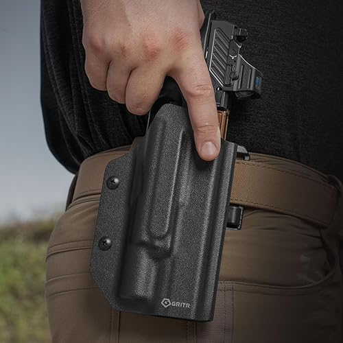 Miniatura 3 de GRITR Funda para pistola compatible con Glock 19  IWBIWB Appendix CarryOWBOWB con rodamiento de luz Kydex de EE. UU. Accesorio para pistola para