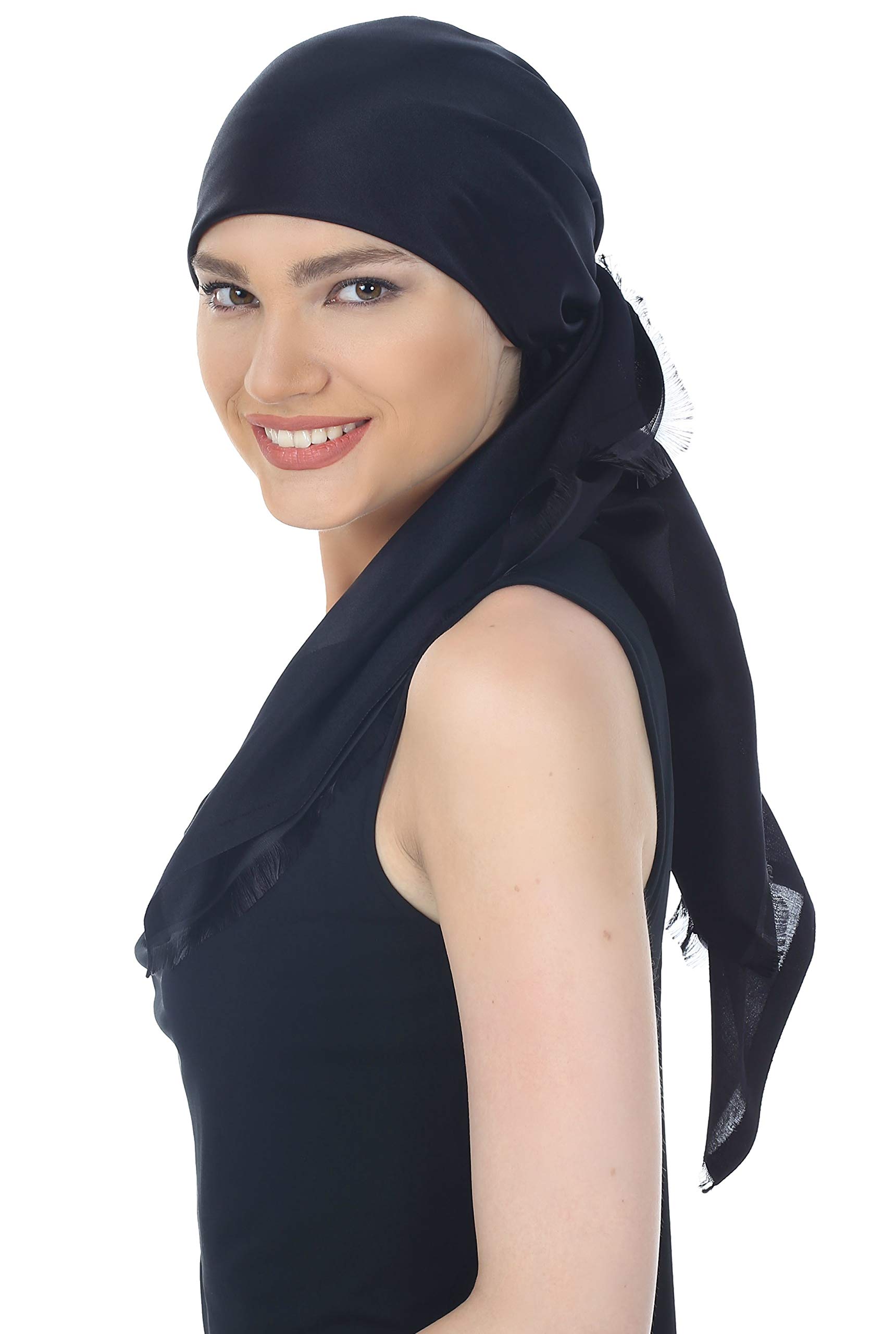 Deresina Headwear Women's Black Deresina's Reversible Square Head Scarves For Chemo ( - One Size)