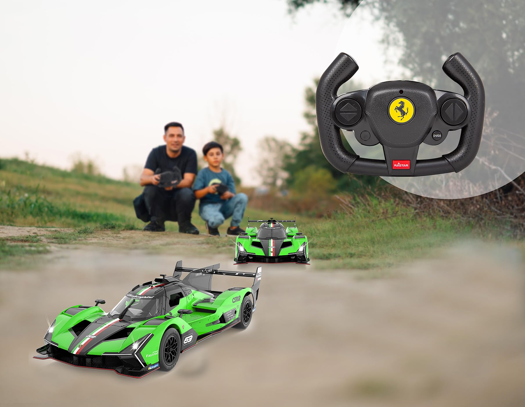 JAMARA 402205 Lamborghini SC63 LMDH 1:24 2,4 GHz – zdalnie sterowany samochód, samochód RC, zabawka dla dzieci z pilotem zdalnego sterowania, model samochodu, prezent dla dzieci, wierne lakierowanie