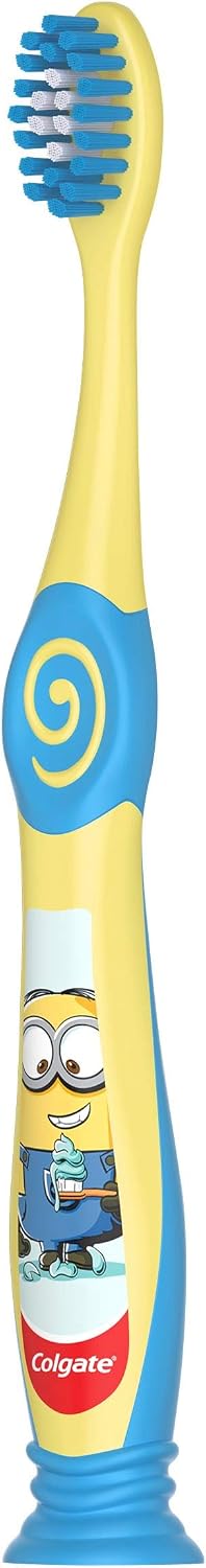 Colgate Kids Extra Soft Toothbrush 4 - 6 Years, Minions or Trolls Toothbrush for Children, Soft Bristles & Small Head for Gentle Cleaning