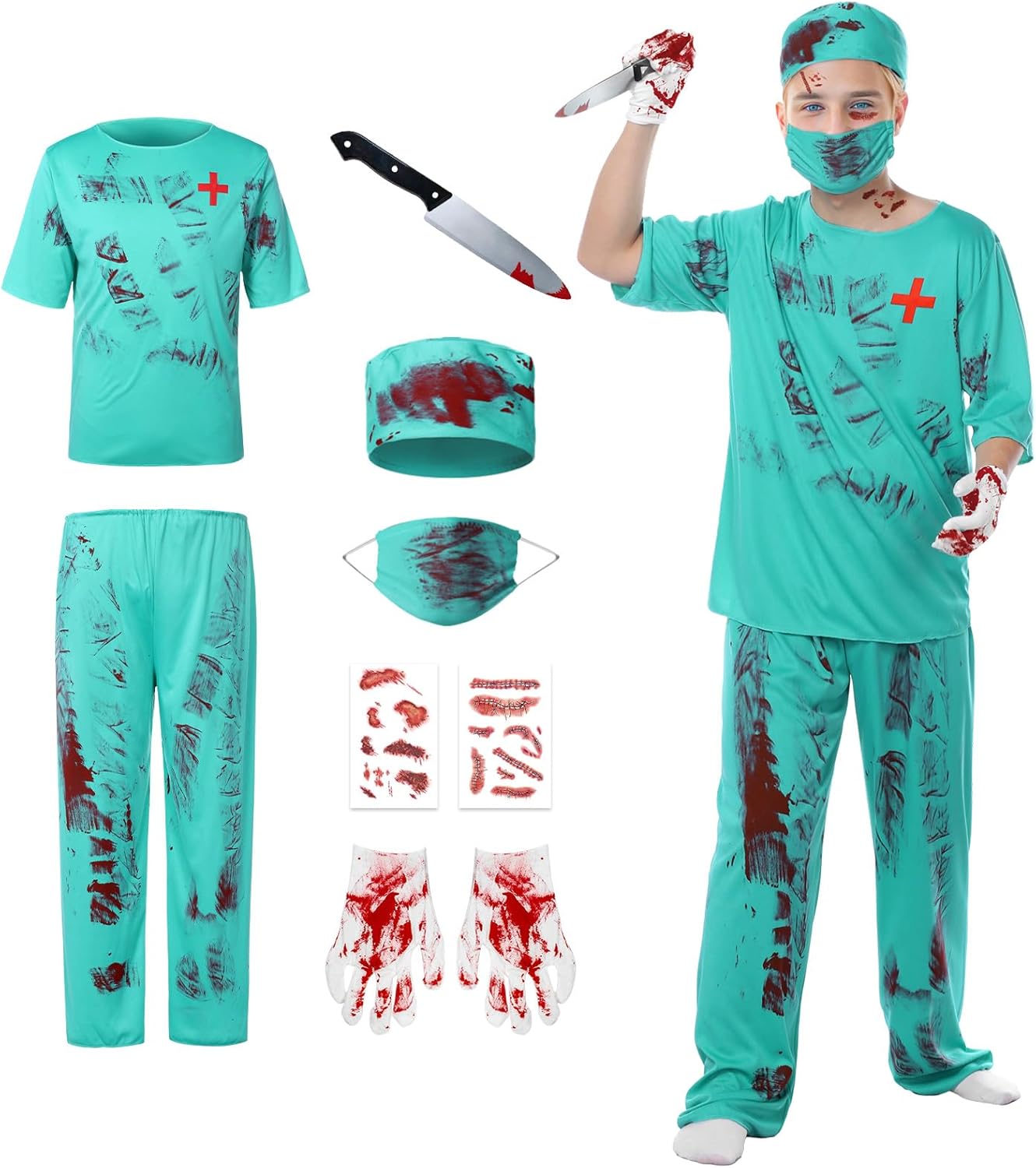 Harsever Zombie Bloody Doctor Costume Adult Halloween