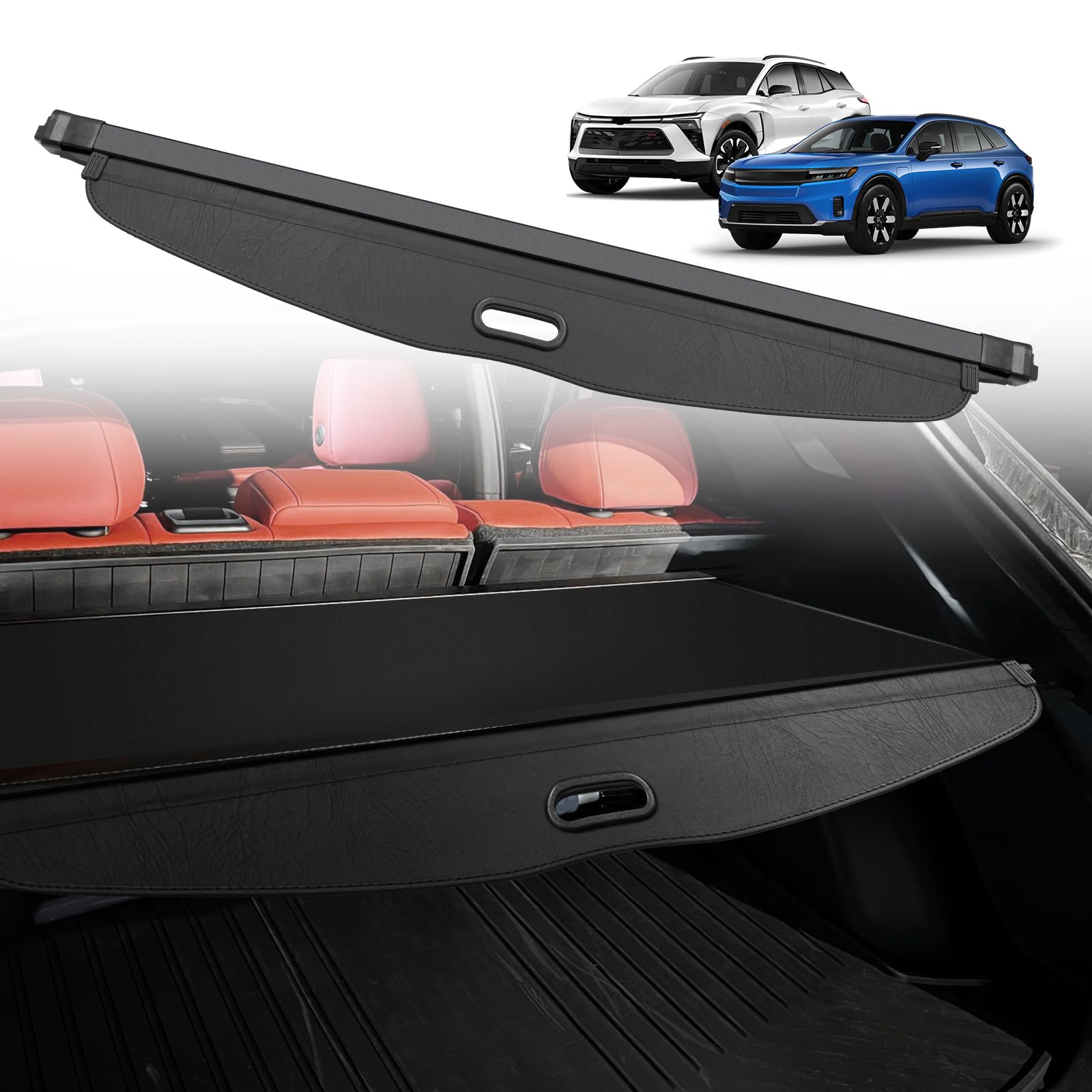 BestEvMod Retractable Trunk Cargo Cover Compatible with Chevy Blazer EV 2023 2024 2025/ Honda Prologue Accessories Interior Accessories, Black Rear Trunk Cargo Shield Privacy Cover