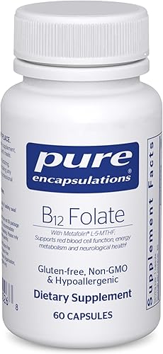 Miniatura 8 de Pure Encapsulations Folato B12  Suplemento energético para apoyar la salud de los nervios y el cerebro*  30 cápsulas