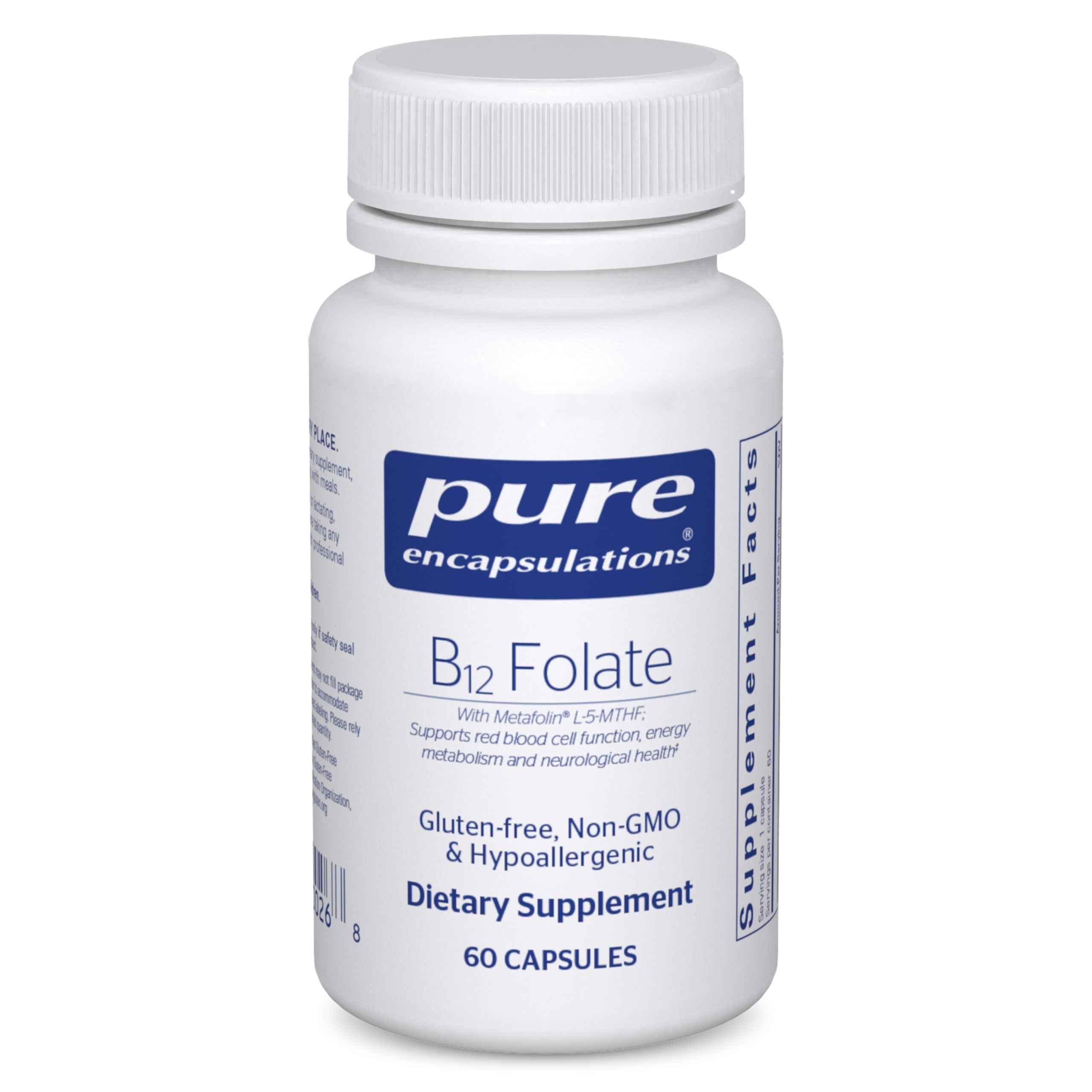 Pure EncapsulationsB12 Folate | Energy Supplement to Support Well Being, Nerves, and Cognitive Health* | 60 Capsules