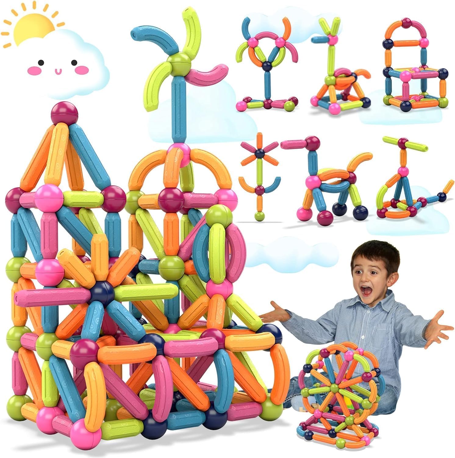 Kiddie Galaxia® Magnetic Sticks Building Blocks for Kids Toys for Girls Magnetic Toys for Boys Age 3+ Year Old Educational Stem Learning Magnet Stick with Balls Game Set (25 Pcs Magnetic Sticks-Ball) (B0CRRWMNTY) Amazon Price History, Amazon Price Tracker
