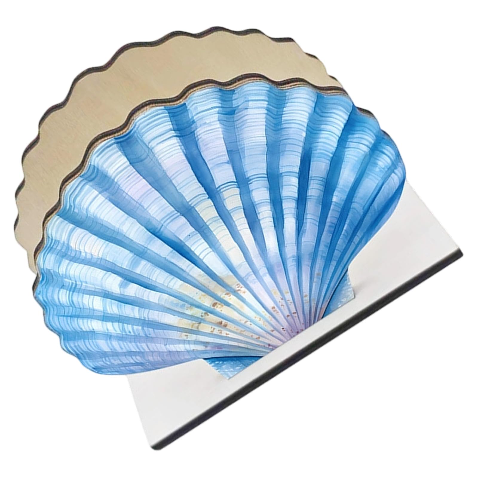 Jazuaiao Wooden Nauticals Themed Napkin Holder with Lighthouses Shell and Starfishes Design for Coastals Home Decoration Wood Napkin Rack Wooden Holder Wood Rack