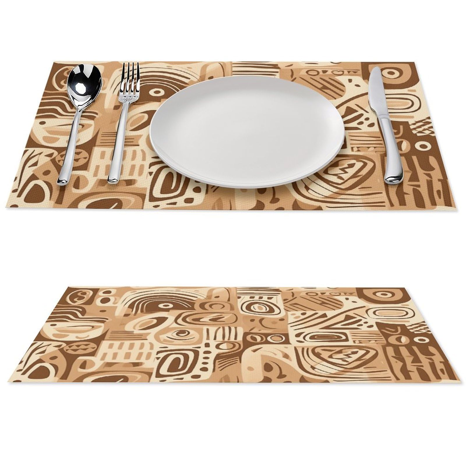 Sets de table de cuisine lavables en PVC pour repas en extérieur et intérieur | Lot de 6