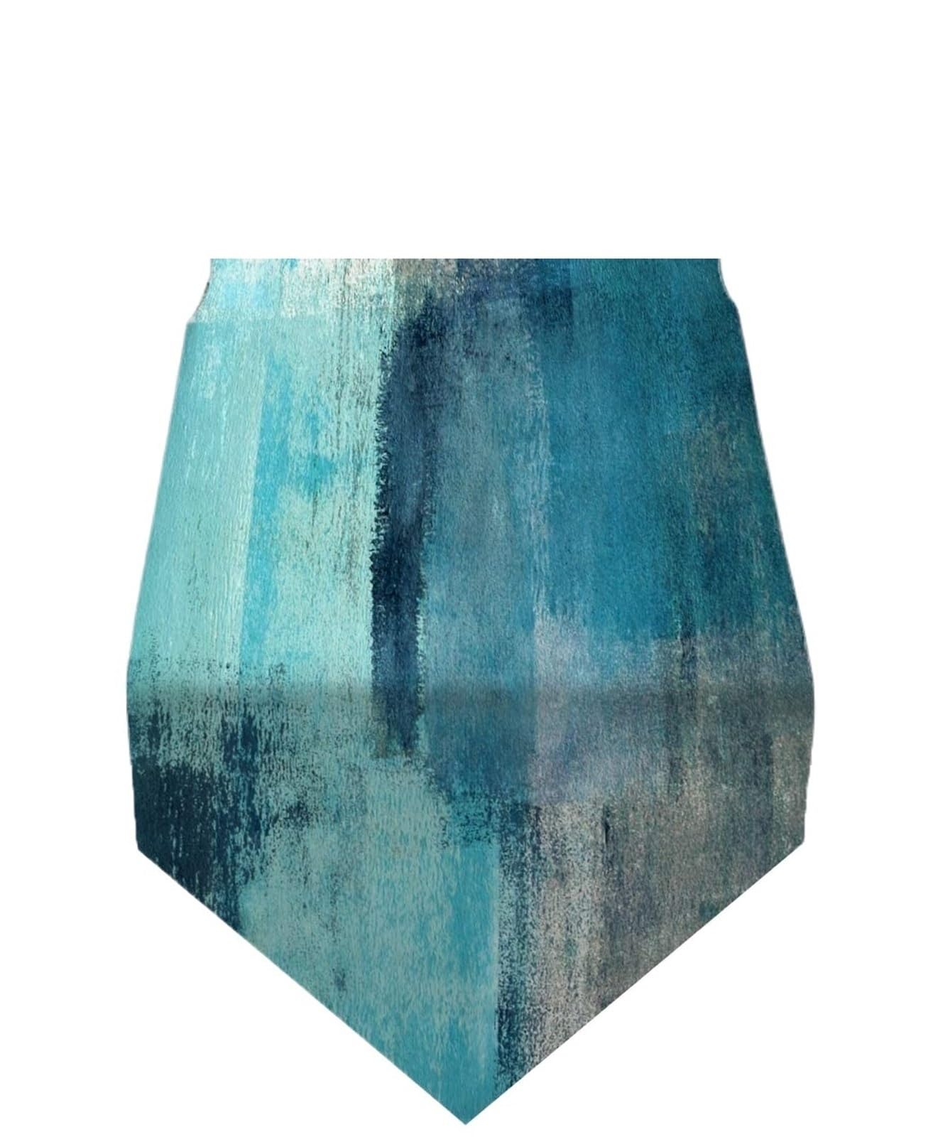 Chemin de table en toile de jute vert bleu 150x33 cm pour meuble et commode de style ferme