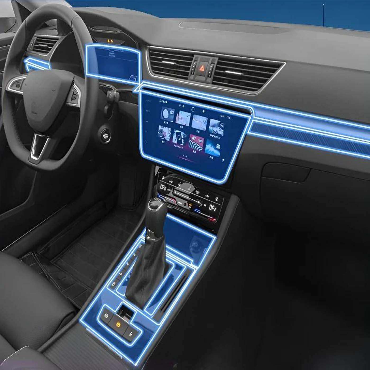 Dashboard Multimedia Navigation Transparent Protection, for Superb 2020-2025 Film Anti-Scratch