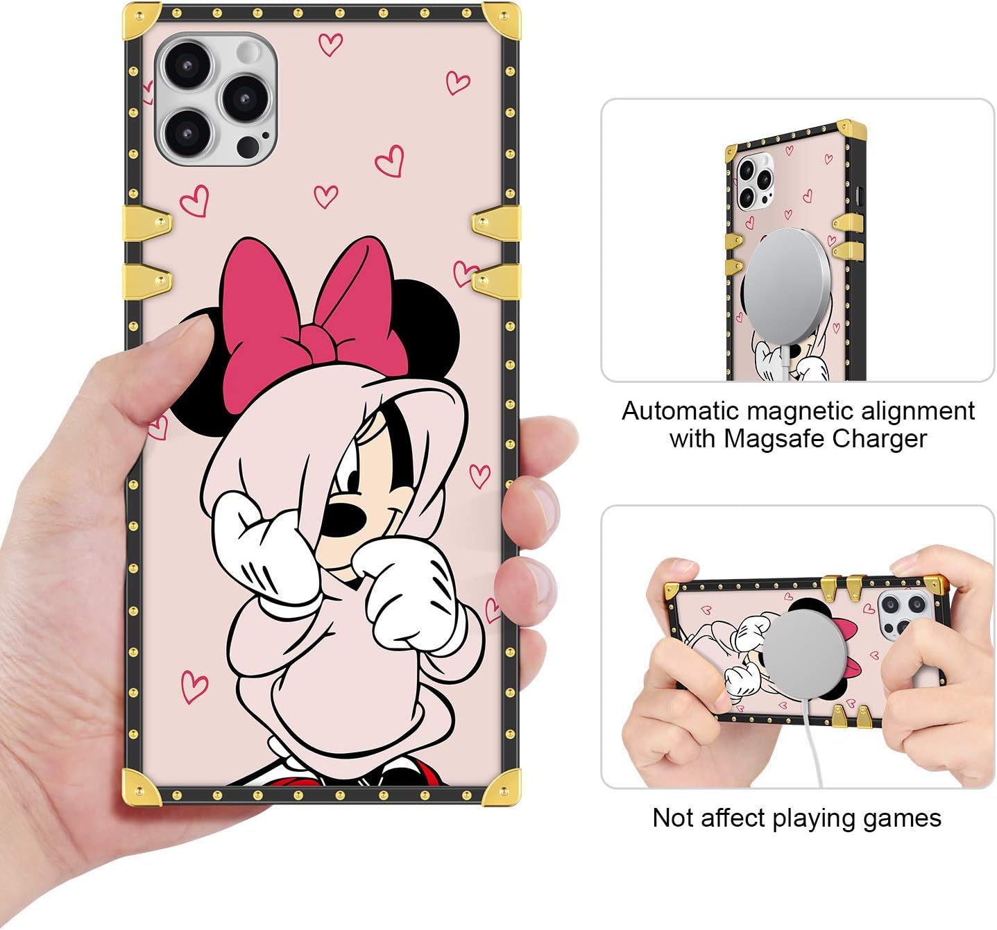 Disney Phone Case for iPhone 12 MiNi/12/12PRO/12PRO MAX (for iPhone 12 PRO MAX, Minnie Mouse)