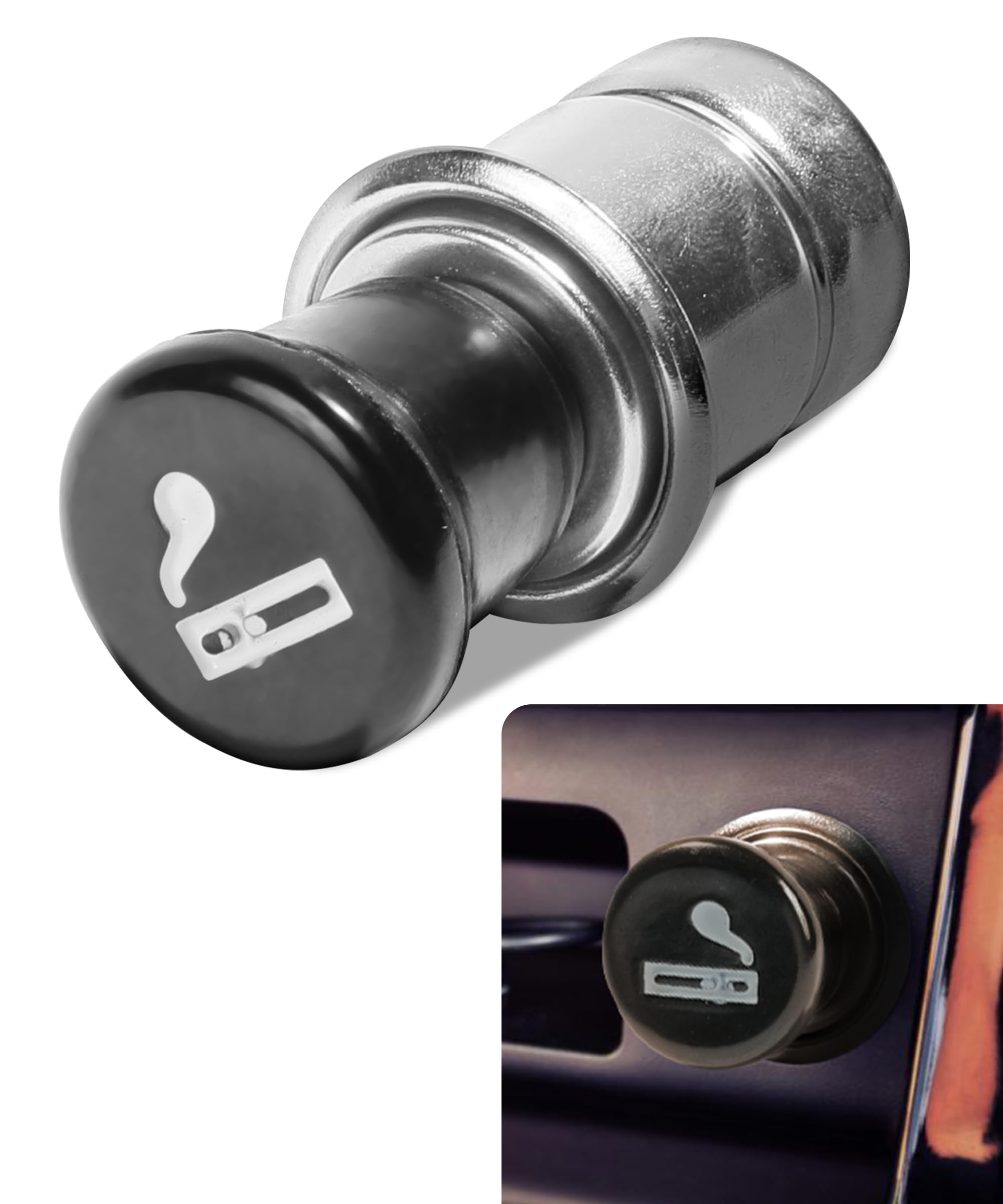 Zlirfy Car Cigarette Lighter,12V Metal Plastic Construction Cigarette Lighter,Car Auto Power Plug Socket Output Automatic Cigarette Ignition Lighter,Car Cigarette Lighter Replacement