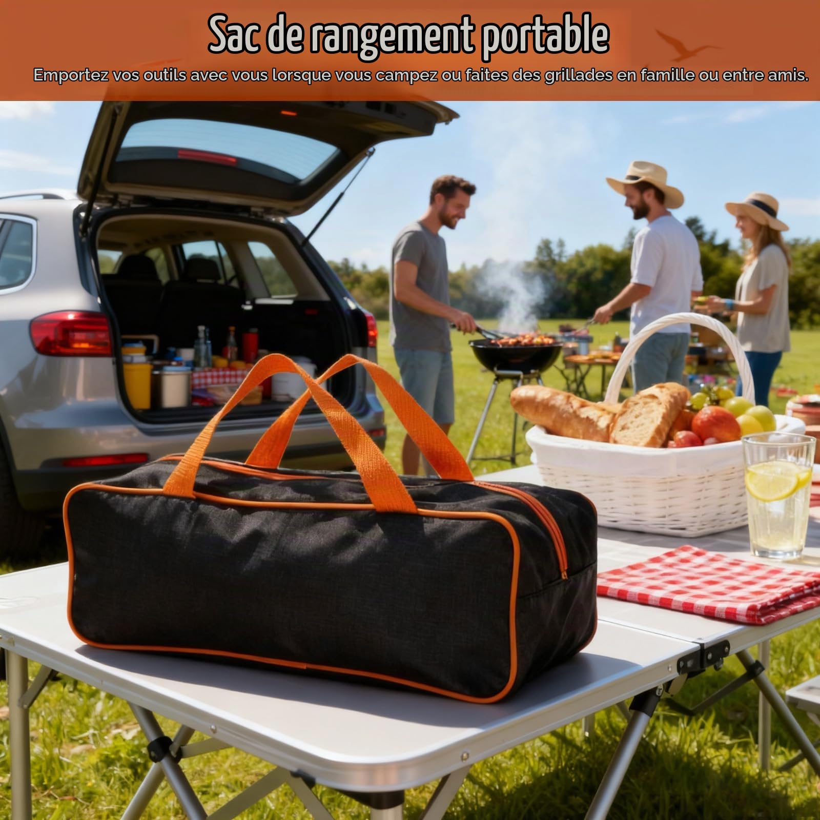 27 Pièces Ustensiles Barbecue, Presse à Hamburger, Teppanyaki Grill Set, Presse Steak Haché, Ensemble Barbecue Outil Acier Inoxydable avec Sac, Professionnelle Accessoire Barbecue