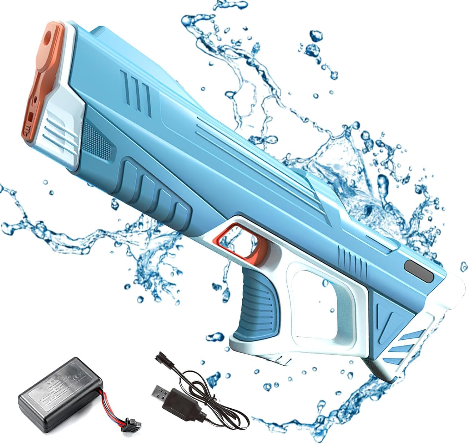 Electric Water Gun for Children Adults, Powerful High Capacity Squirt Guns One Button Water Pistol Beach Outdoor Summer Shooting Water Blaster Toys