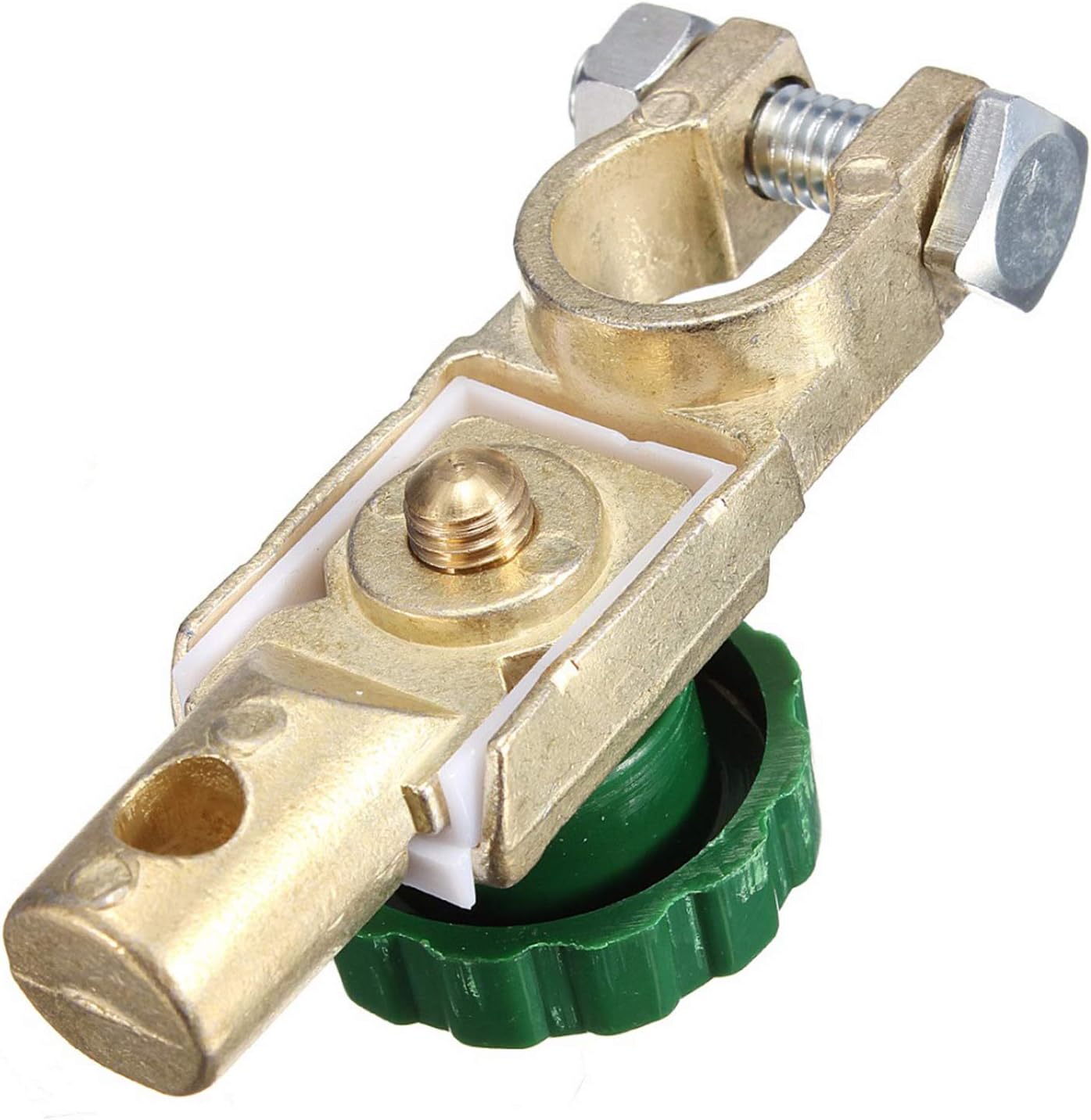 Spurtar Top Post Battery Disconnect Switch Battery Master Switch Isolator with Green Knob 12V or 24V for Car Truck Boat Vehicles Power Disconnect Cut Off : Automotive