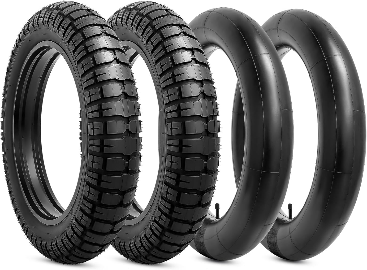 YUNSCM 2-PCS 20" Heavy Duty 20x4.0/98-406 Fat E-Bike Tires and 20" Heavy Duty Bike Tubes Schrader Valve Compatible with 20 x 4.0 20X4 All-Terrain Electric Bicycle Tires and Tubes (Y-1310)