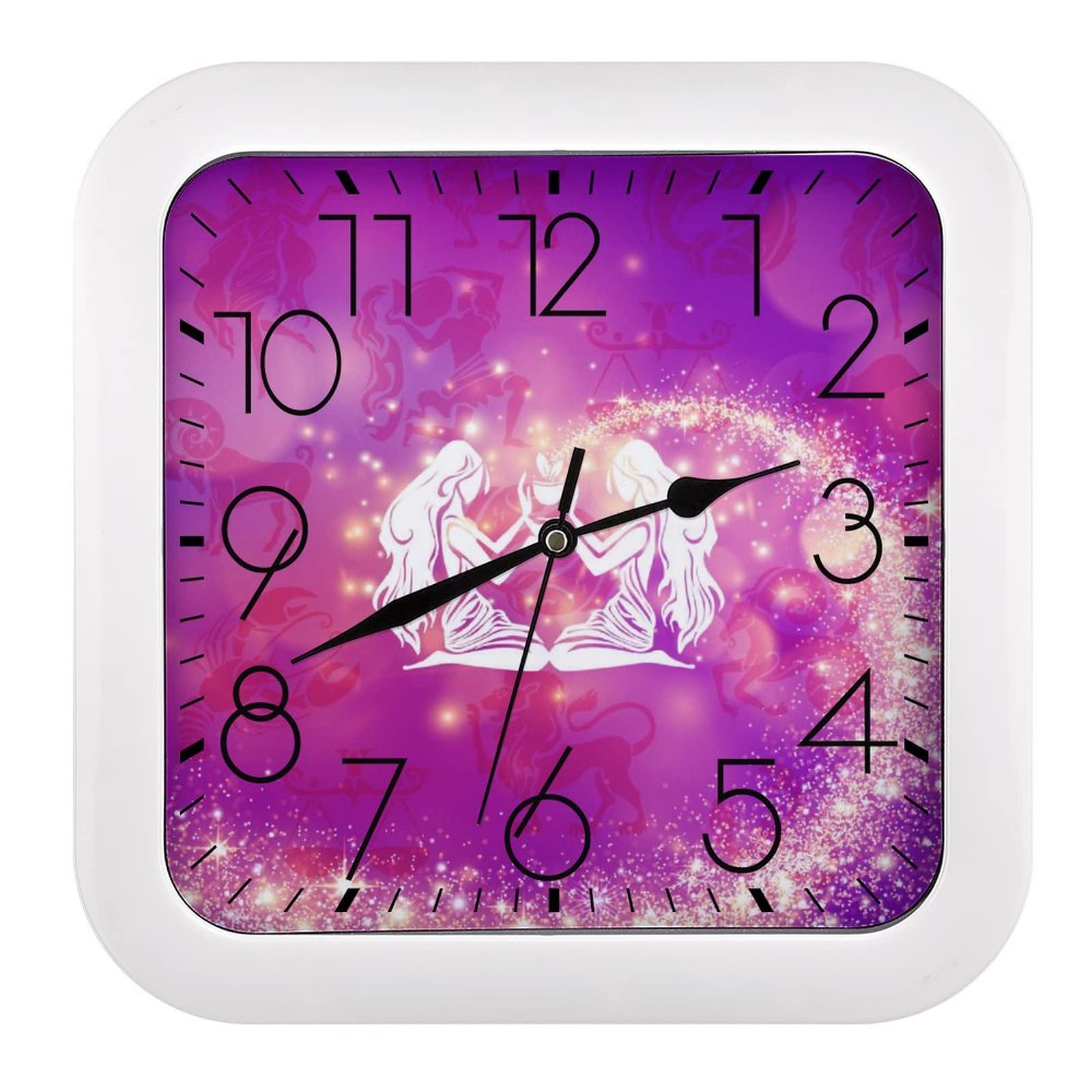 Horloge carrée grands chiffres pour apprendre l'heure facilement