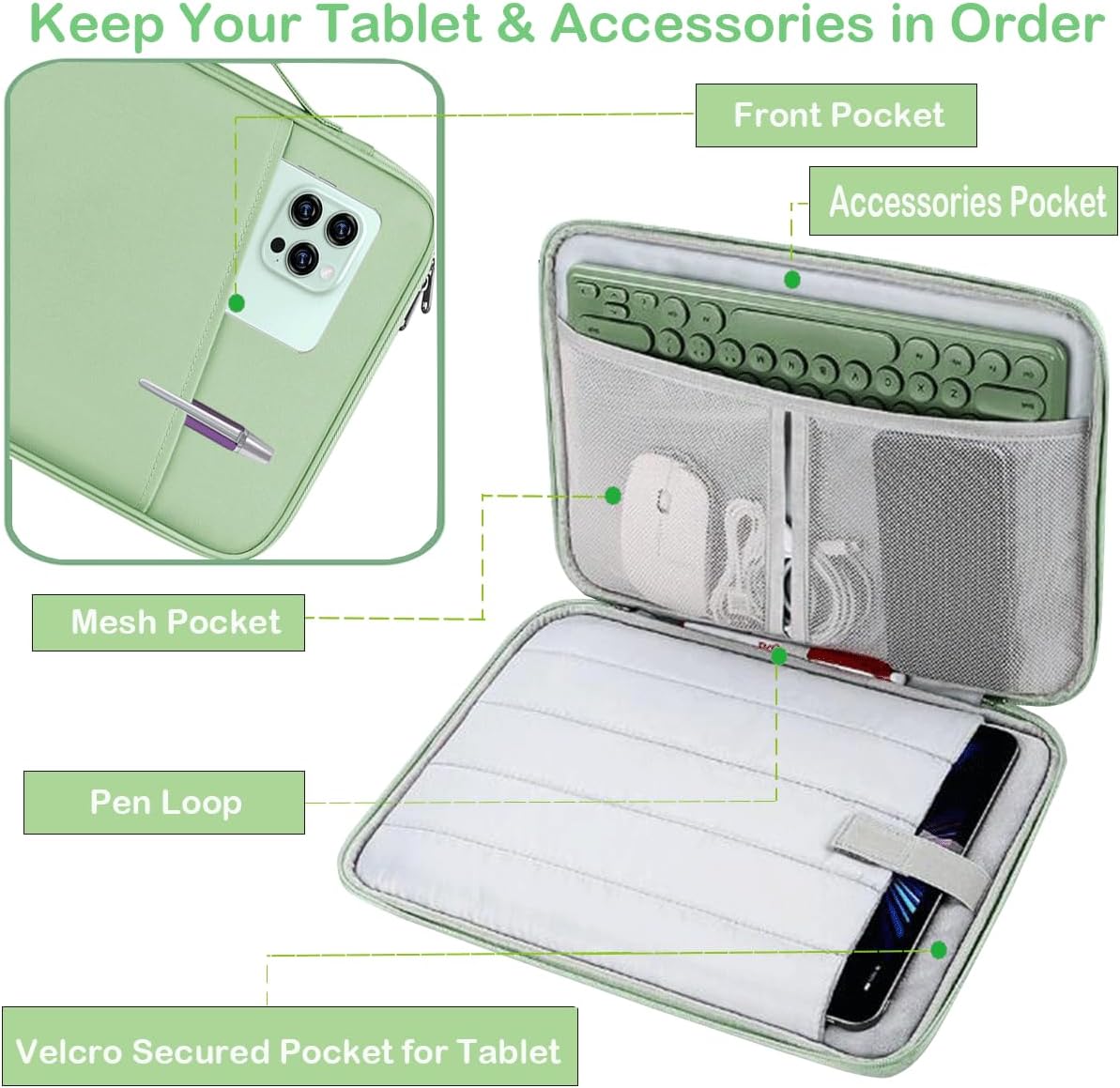 11.6-12.4 Inch Laptop Tablet Sleeve Bag Compatible with Lenovo ASUS Acer Dell HP Samsung 11.6" Laptop, Samsung Galaxy Tab S10+ S9+ Plus FE+/S8+/S7+ 12.4", Microsoft Surface Pro 7 12.3" Case - Image 3