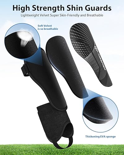 Miniatura 2 de Espinilleras de fútbol mejoradas para niños, jóvenes y adultos, con certificación CE, equipo de protección para niños y niñas, juego de fútbol,