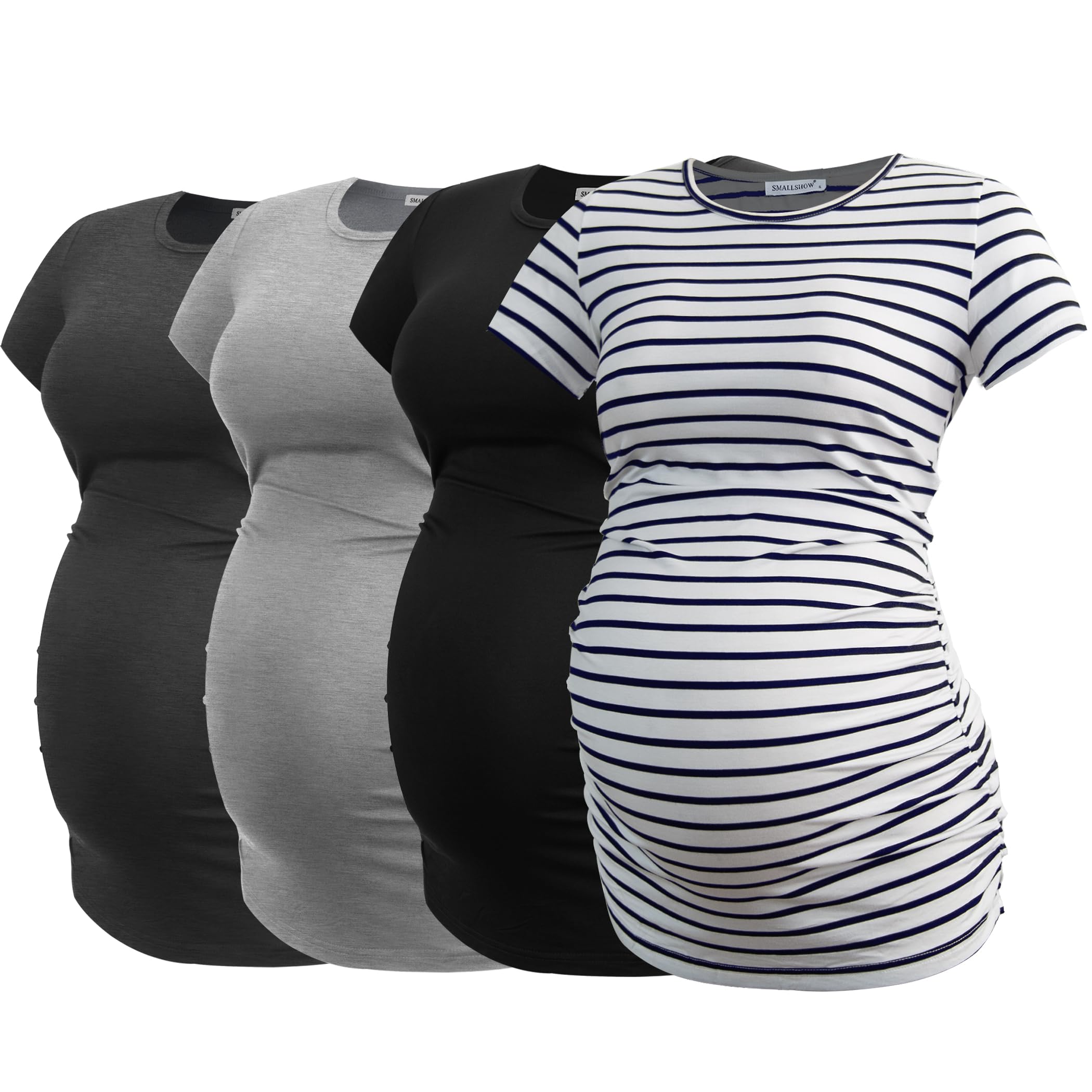 Smallshow 4 Pack Maternity Shirts Short Sleeve