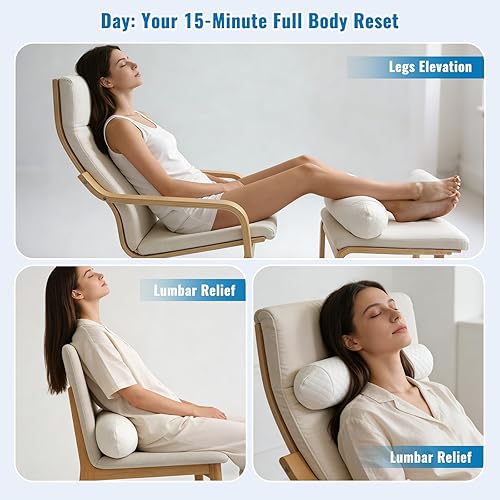 Miniatura 3 de Memory Foam Tri-Functional Contour Pillow for Neck & Shoulder Pain Relief, Ergonomic Cervical Support Pillow for Side and Back Sleepers, Firm Bed