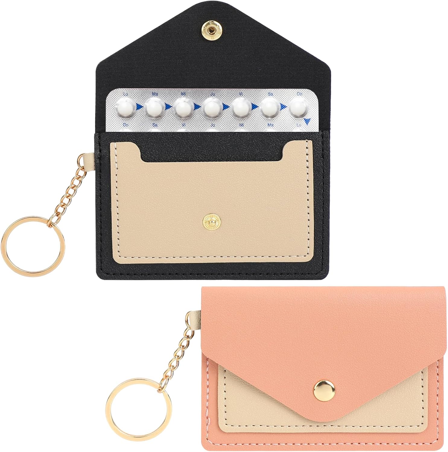 2 Pack Birth Control Pill Case Sleeve Packet 4.3 X 3 Inch