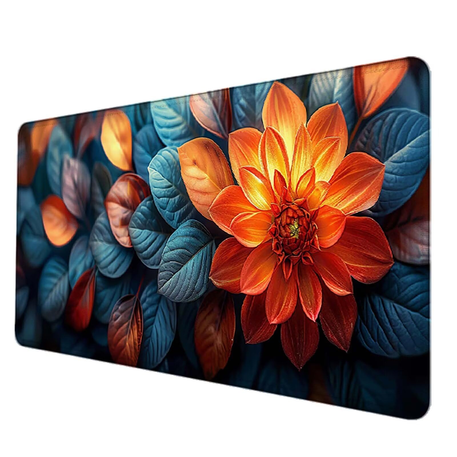 Podkładka pod mysz XXL 1500 x 800 mm, wodoodporna podkładka pod mysz Żółta mysz Jesienne liście Wzór Akcesoria do gier Krawędzie zszyte gumowe dno Antypoślizgowa powierzchnia do biura/domu -jw6F1