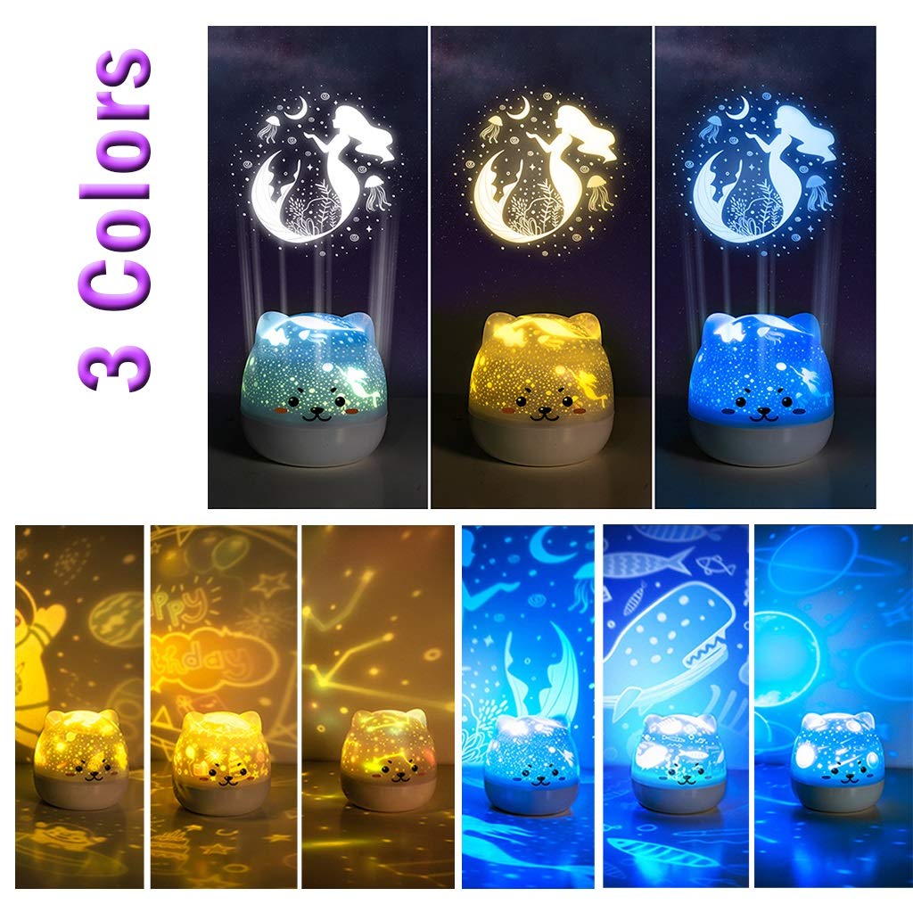 YXCKG Luce Notturna del proiettore, Star Night Light Proiettore Rotazione a 360 ° per Camera da Letto, 6 Set di Film，Sea World, Lampada da Tavolo per Neonati，Decorazioni per Feste