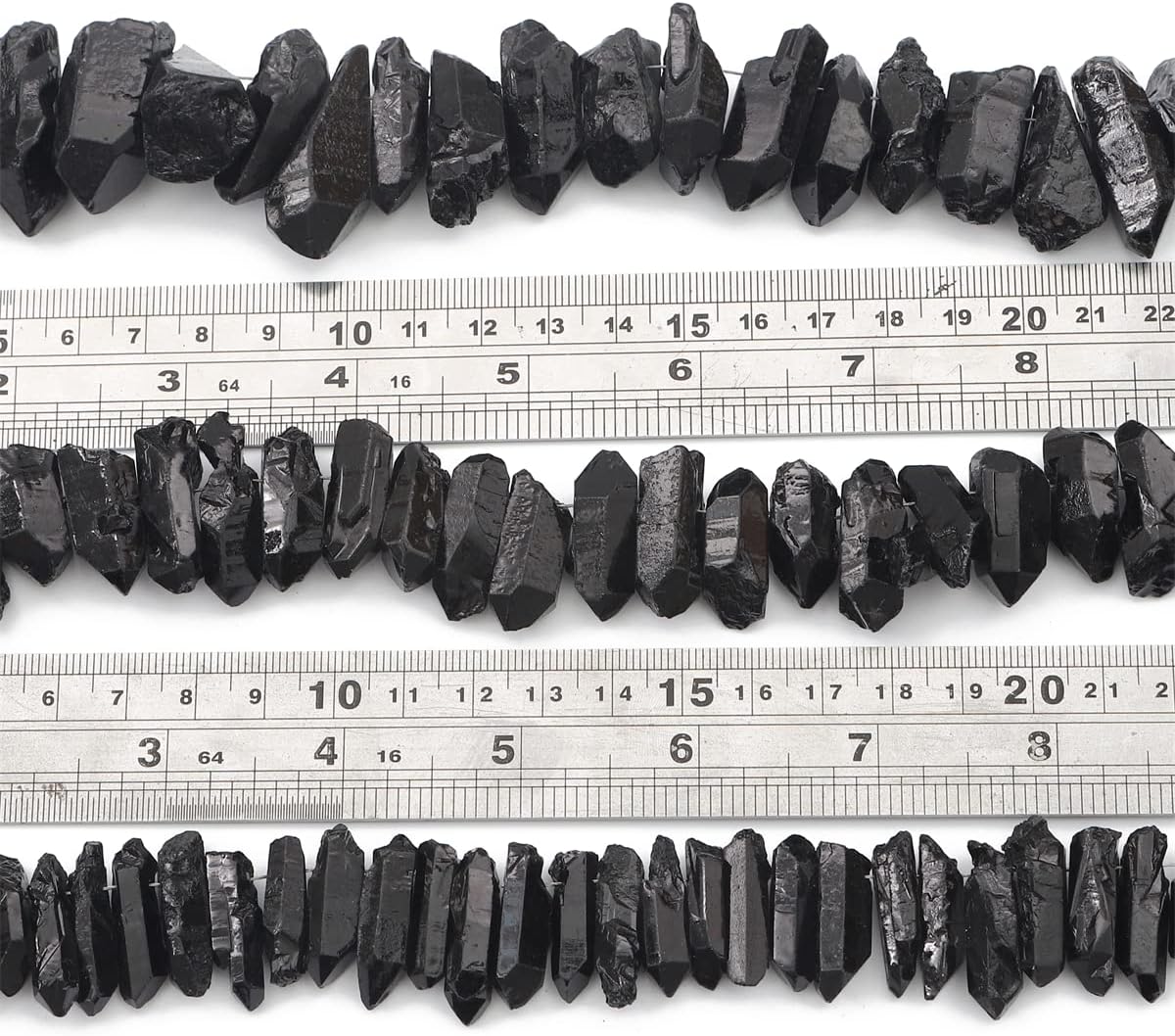 Black Titanium Coated Crystal Quartz Spike Point Stick Beads Rough 1.0"-1.5" for Jewelry Making 15 Inch/Strand - Image 5
