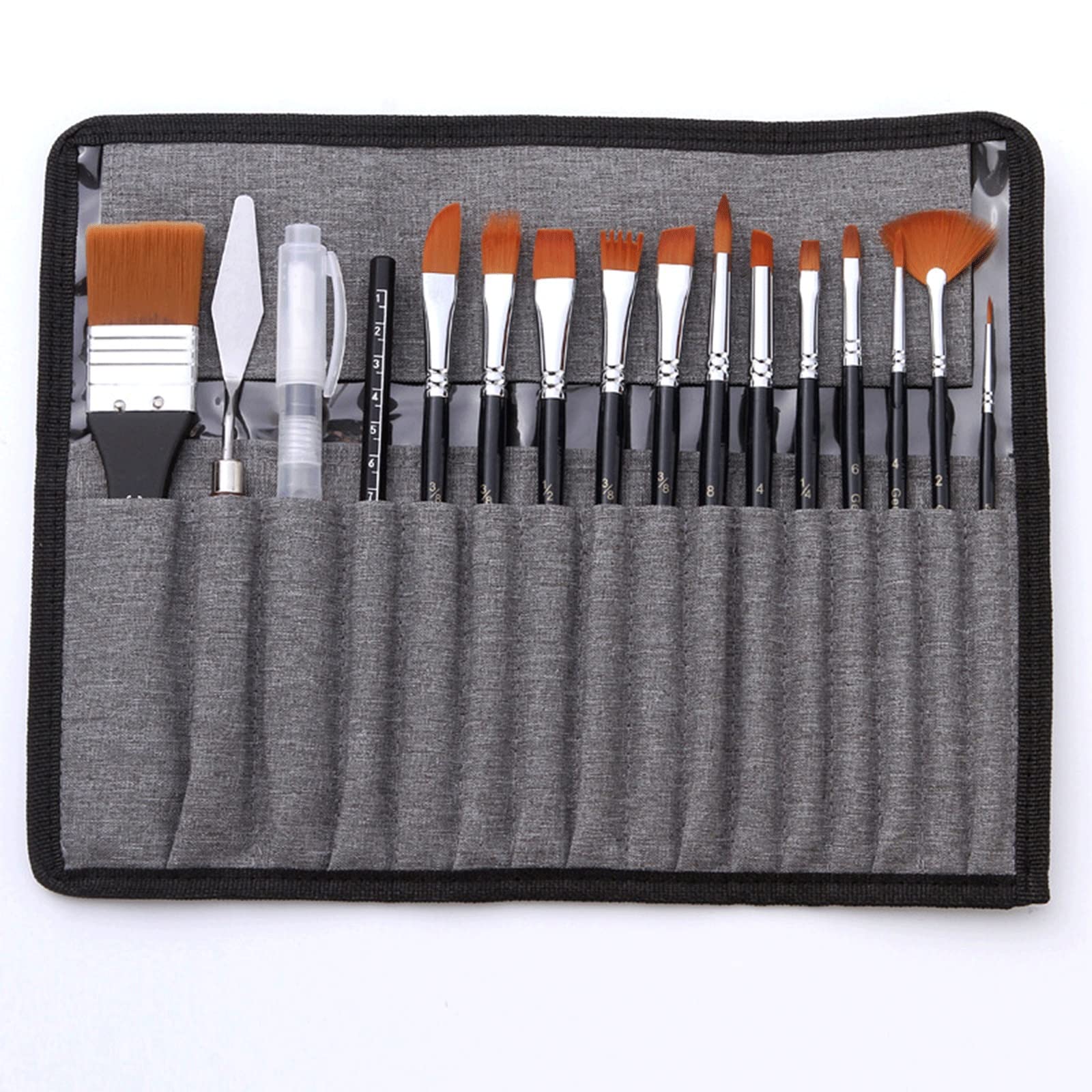 Sjdopulse Black The Multi-Purpose Brushes Artist Paint Brush Set 16, Acrylic Oil Paint Brushes Set For Paint By Numbers, Watercolor, Miniature, Rock Painting, Gouache, Models