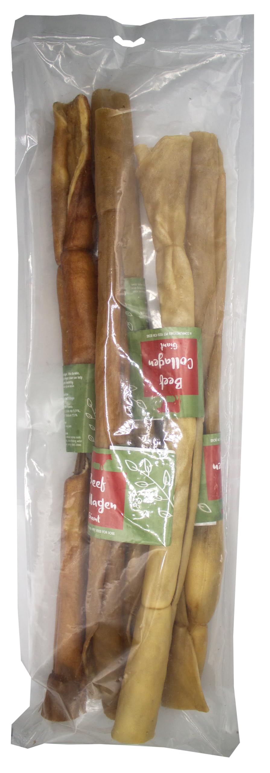 Pure & Natural Beef Collagen - Giant 50cm - 5 Pack - 100% Natural Beef Dog Chew - Air Dried & Grain Free