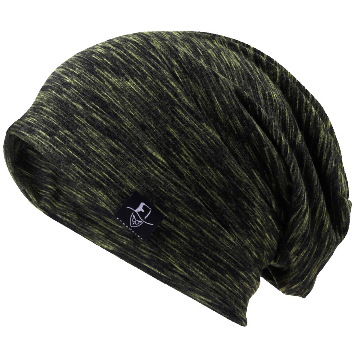VECRY Men Slouch Hollow Beanie Thin Summer Cap Skullcap (Multi-Green)(Size:M)
