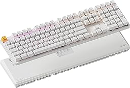 Keychron KJ5 Wireless Mechanical Keyboard - 100% Full-Size Layout Red Switch, QMK RGB Backlit, 2.4G/Bluetooth/USB-C, Double-Shot Cherry PBT Keycaps, 3750mAh Battery, Mac/Win/Linux Compatible - White