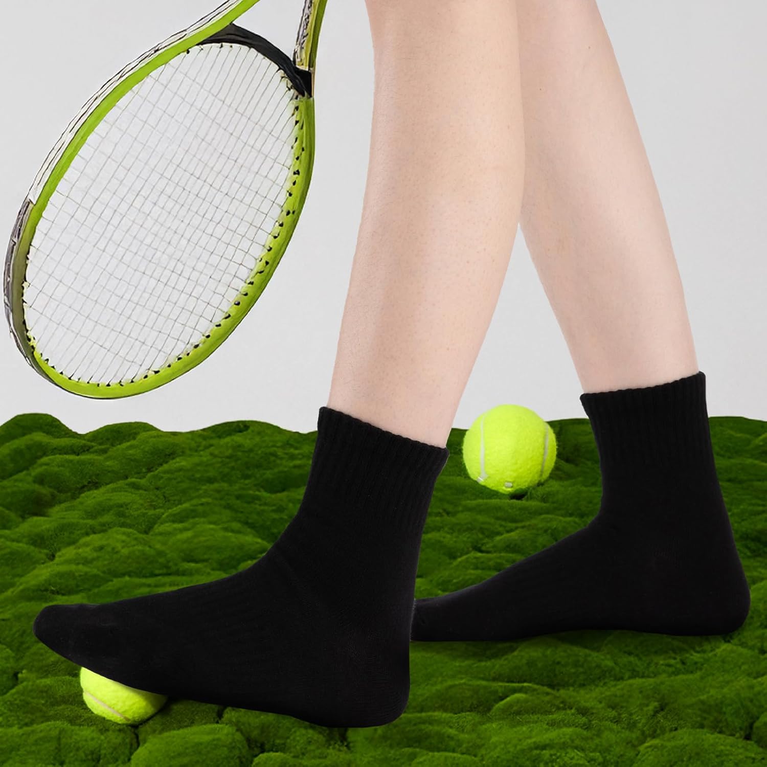 Heatuff Womens Ankle Quarter Socks Cotton Striped Athletic Casual Mini Crew Socks for Women (5 Pairs) - Image 2