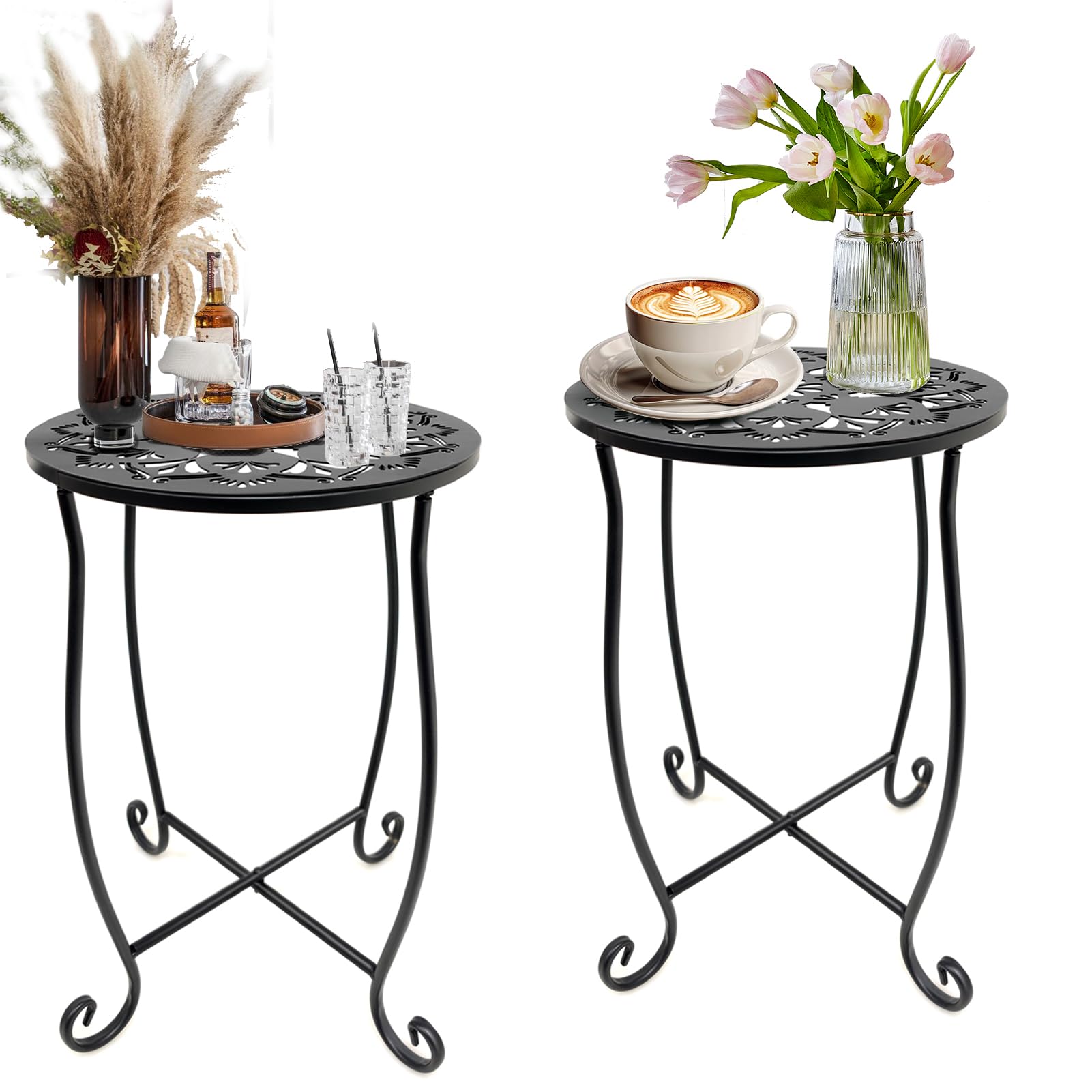 Amazon.com: Fashion&cool Outdoor Side Tables for Small Space, 2 Pack ...