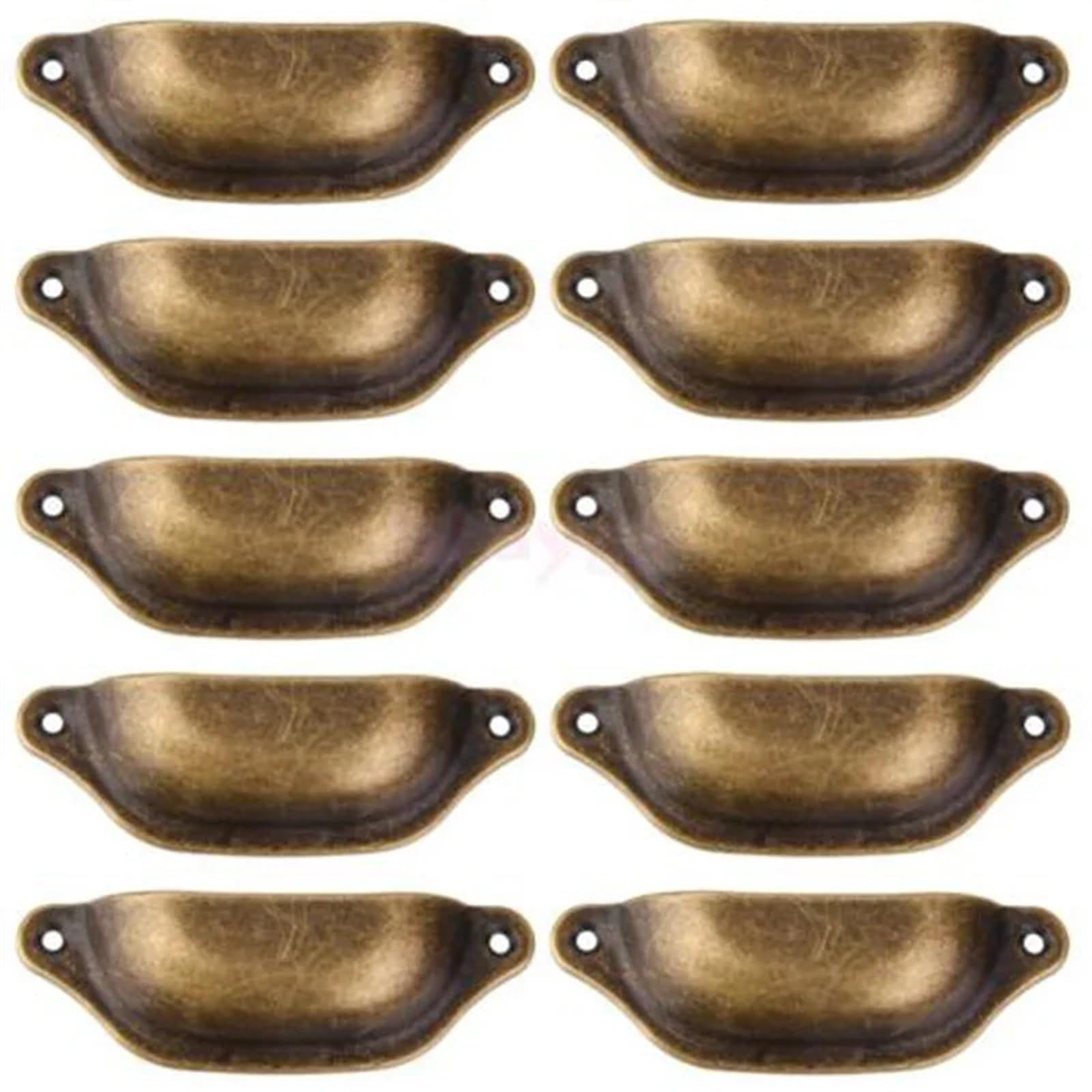 10Pcs Retro Metal Kitchen Drawer Cabinet Door Handle and Furniture Knobs Handware Cupboard Antique Brass Shell Pull Handles