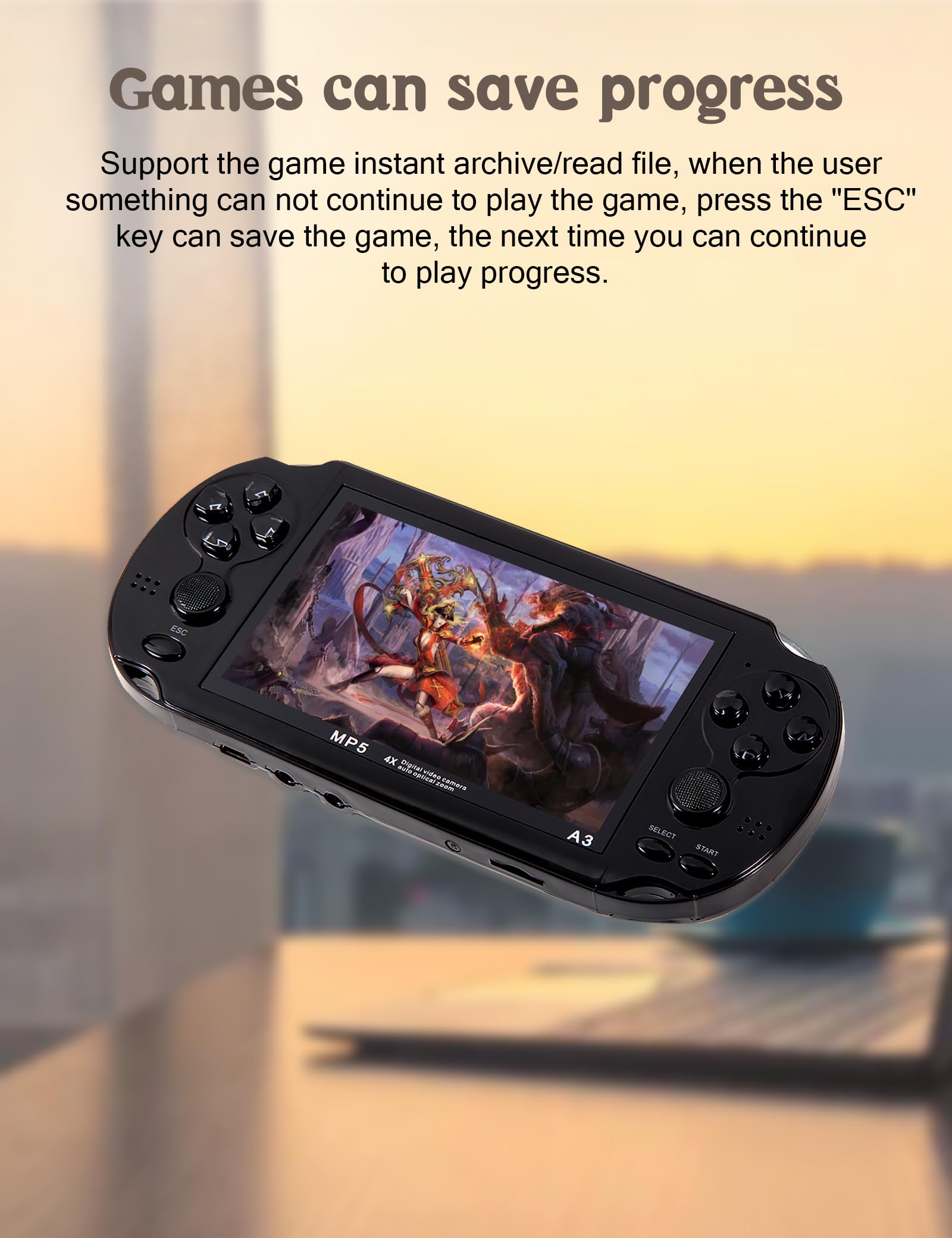 CZT Consola de videojuegos de 4,3 pulgadas 8 GB incorporada 2100 juegos gratis para múltiples simuladores consola de juegos portátil video/música salida de TV juego se puede archivar un regalo de