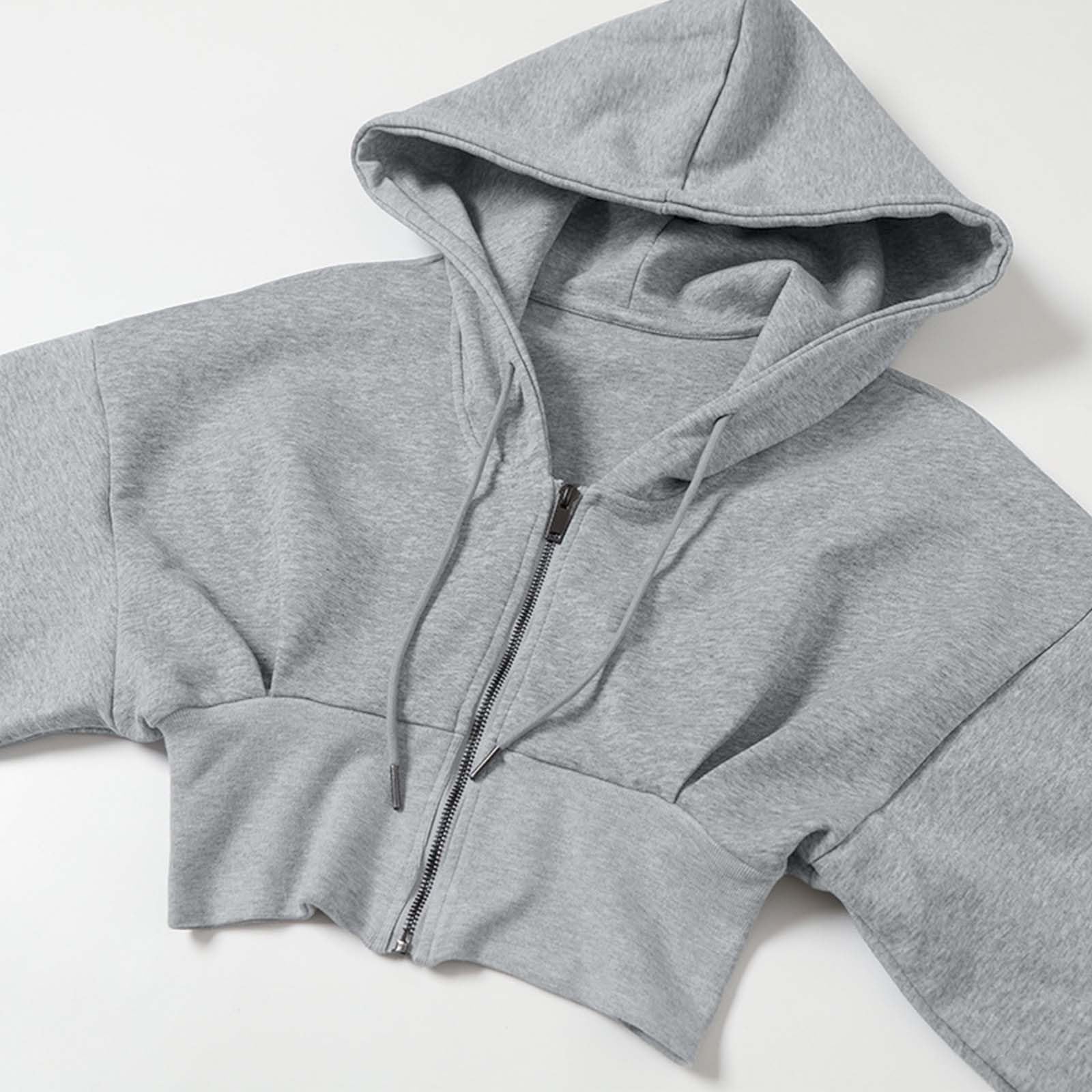 Generisch Sudadera con capucha y cremallera para mujer
