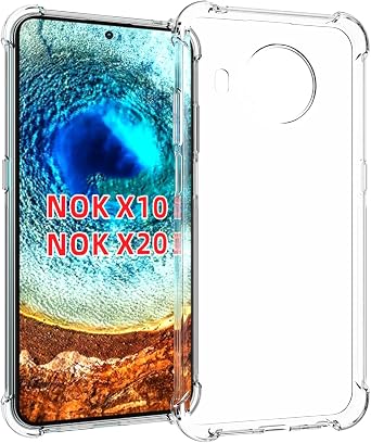 حالة USTIYA لـ Nokia X10 / Nokia X20 Case Clear TPU Four Corners Protective Cover Transparent Soft Funda