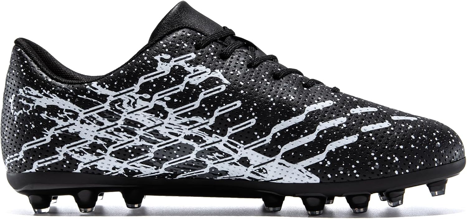 Kids Lightweight Soccer Cleats Football Training Shoes Black