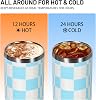 Stainless Steel Tumbler with Straw 1000ml Travel Mug with Handle Leak Proof Reusable Travel Mug Keeps Cold for 24 Hours or Hot for 12 Hours Fits in Car Cup Holder (Blue