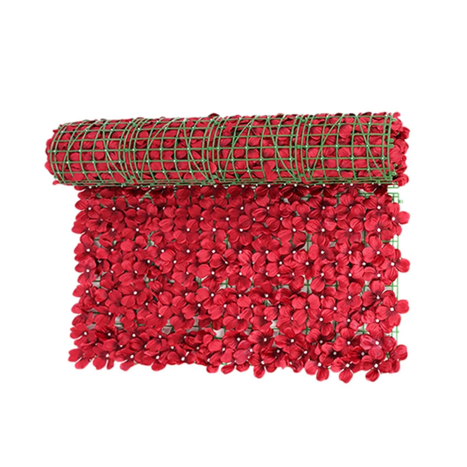 Garden Screening Artificial Ivy Screening Roll Flower Fence Private Balcony Screen Garden Decorative Faux Hedge Privacy(Red)