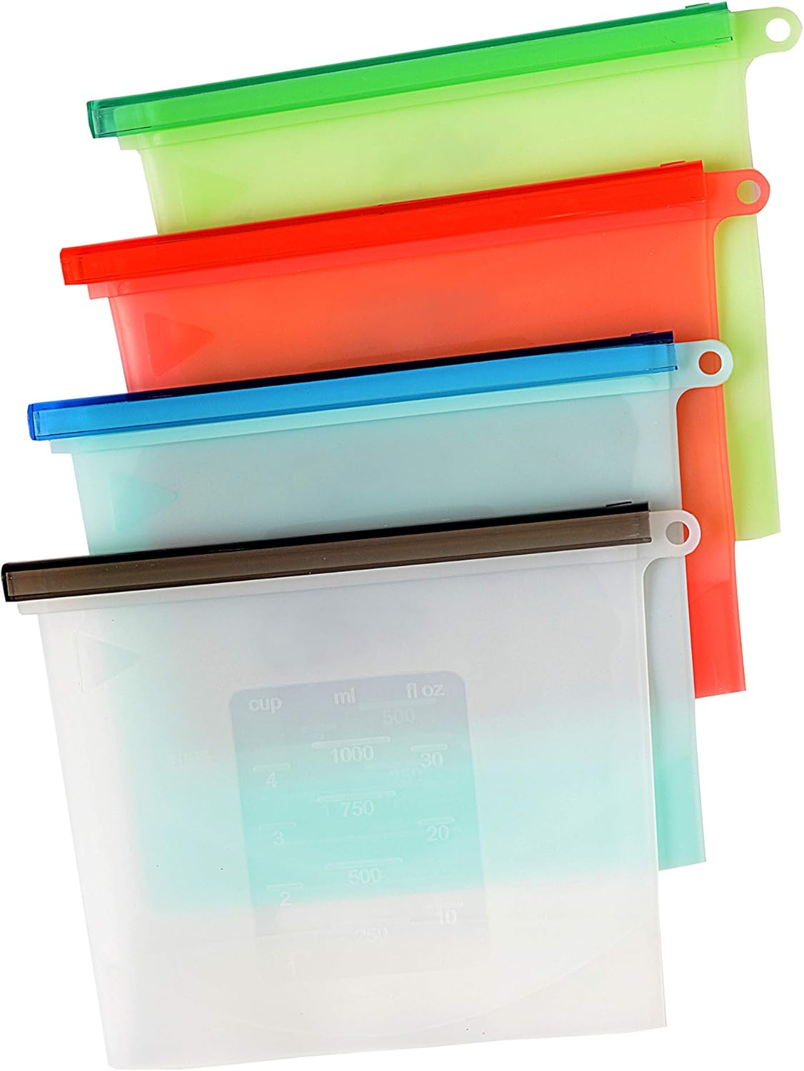 Fresh Productz Reusable Silicone Storage Bags, 50 fl oz, 4 Pack 80653