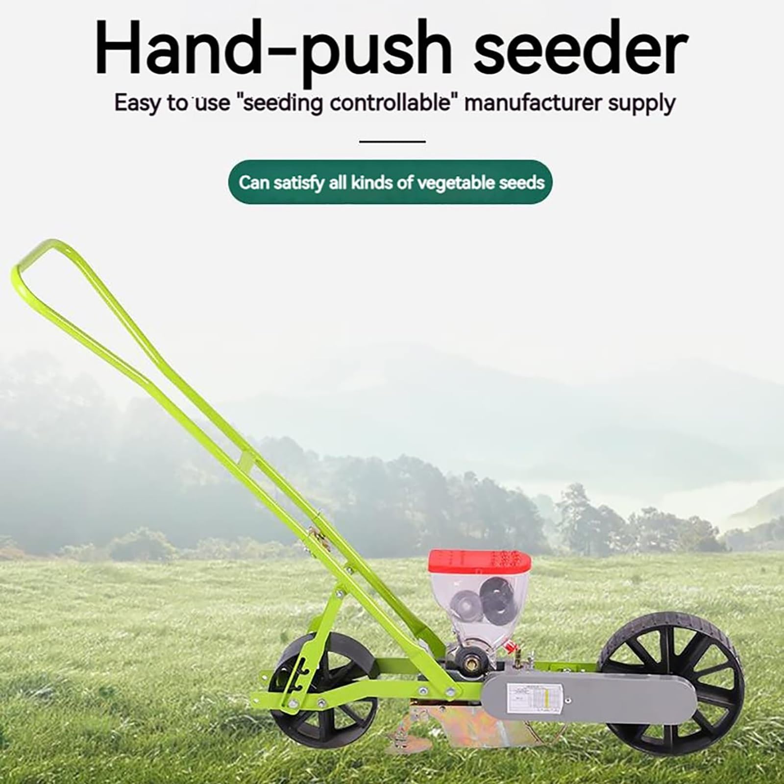 Sembradora manual de hortalizas, maceta manual con espacio de filas ajustable y profundidad para jardinería en casa, ideal para plantar cacahuetes, maíz y puerros