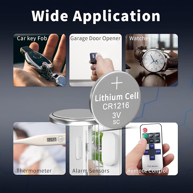 PKCELL 10 Pilas CR1216 para Reloj 3V Litio miniatura 7