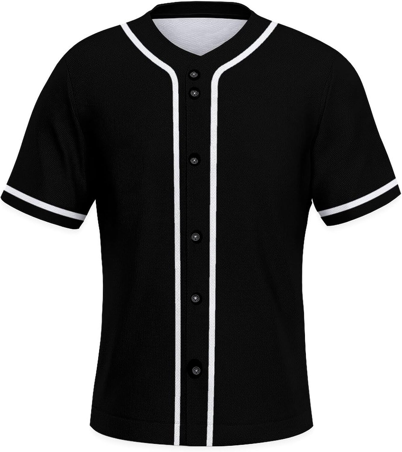 Men Baseball Jersey Solid Shirts Plain Casual Button Down Short Sleeves T-Shirt Sports Uniform S-2XL
